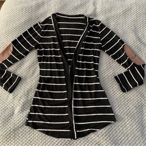 Striped Elbow Pad Cardigan